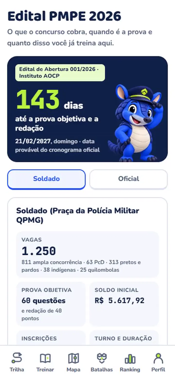 Área do Edital 2026 no app